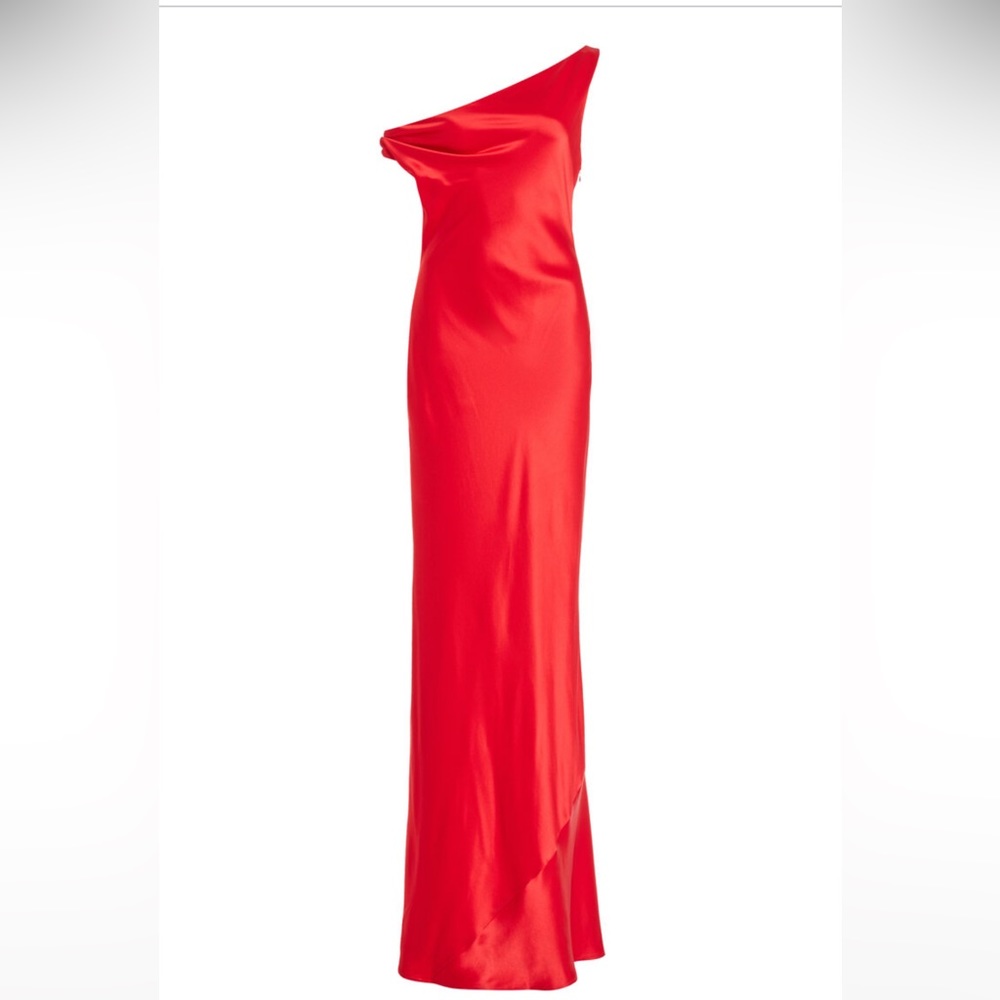 STAUD Ashanti Draped Satin Maxi Dress size Small - Picture 2 of 7